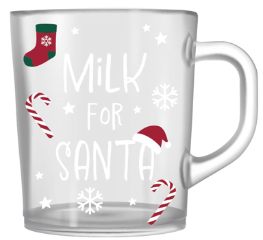 Milk For Santa Clear Glass Mug
