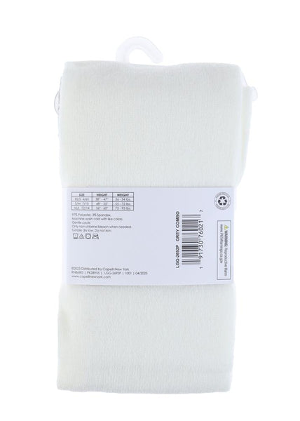 2 Pack Diamond Pointelle and Solid Sweater Knit Full Tights