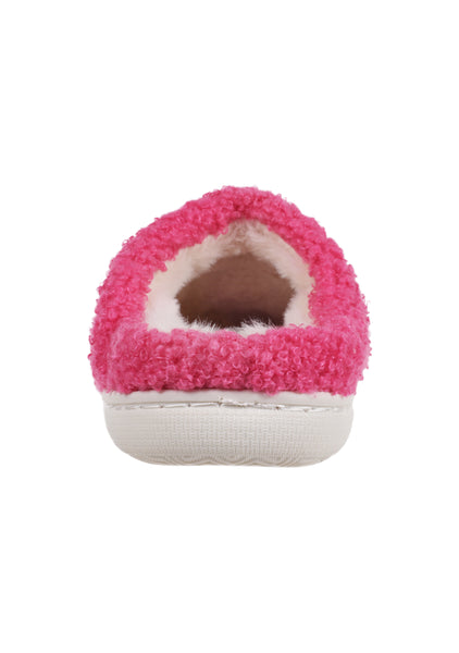 Girl Faux Berber Scuff with Smiley Face Applique