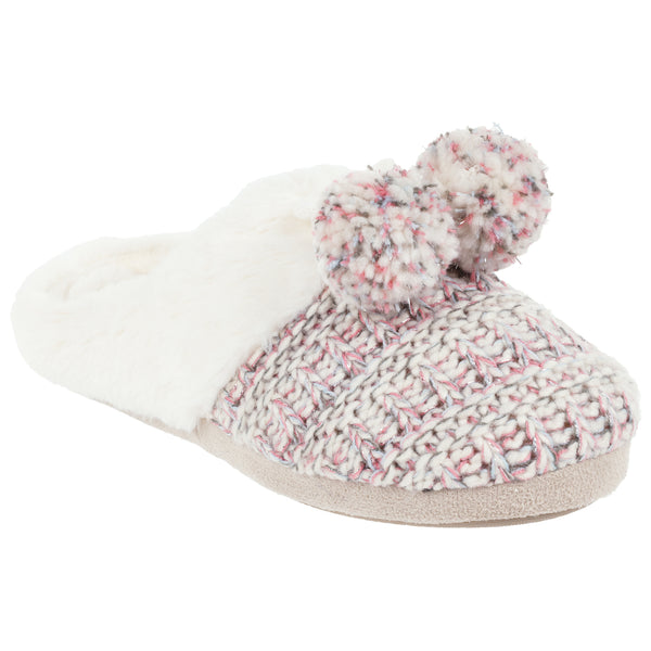 Ladies Knit Scuff Slip-On Slipper