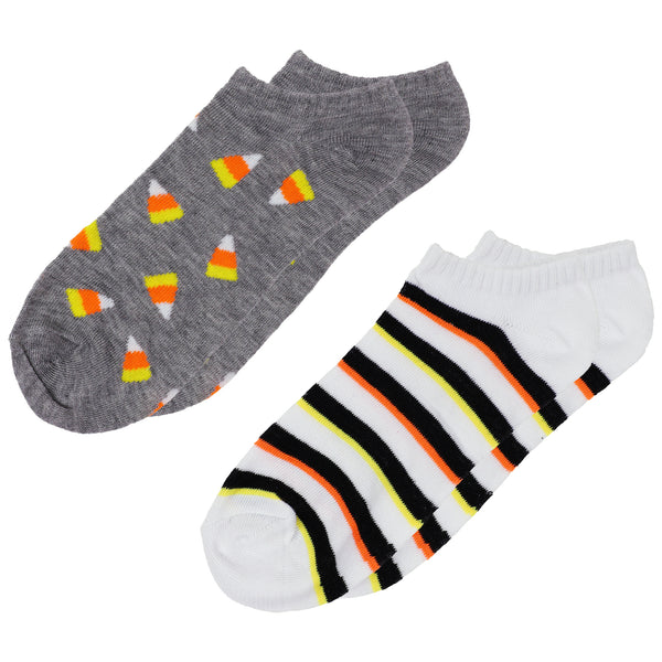 Halloween Terror No Show Socks with Ribbed Cuff