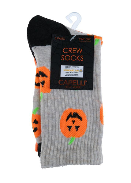 Happy Pumpkins 3 Pack Ribbed Crew Socks