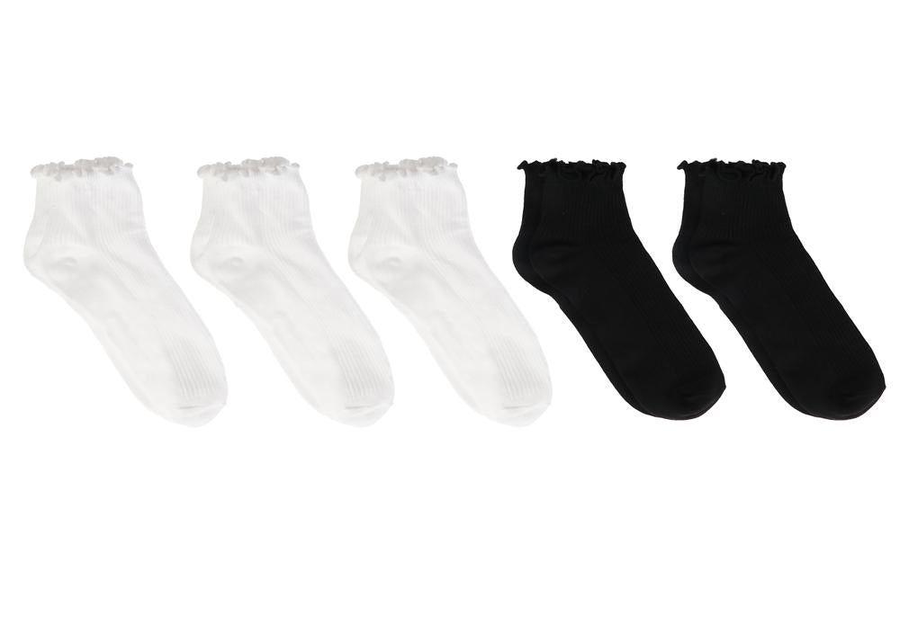 Ankle Ribbed Socks in Black