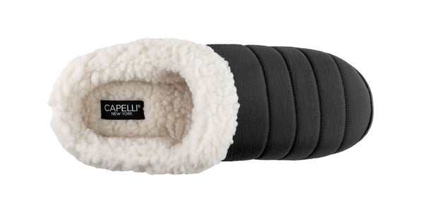 Men's Nylon Scuff with Faux Berber Lining, Sock and Trim