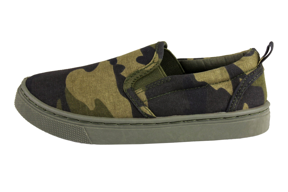 Slip-On Camouflage Canvas Sneakers - Green Camo Camo Printed Canvas Shoes Women, Casual Camouflaged Slip-on  main image 3