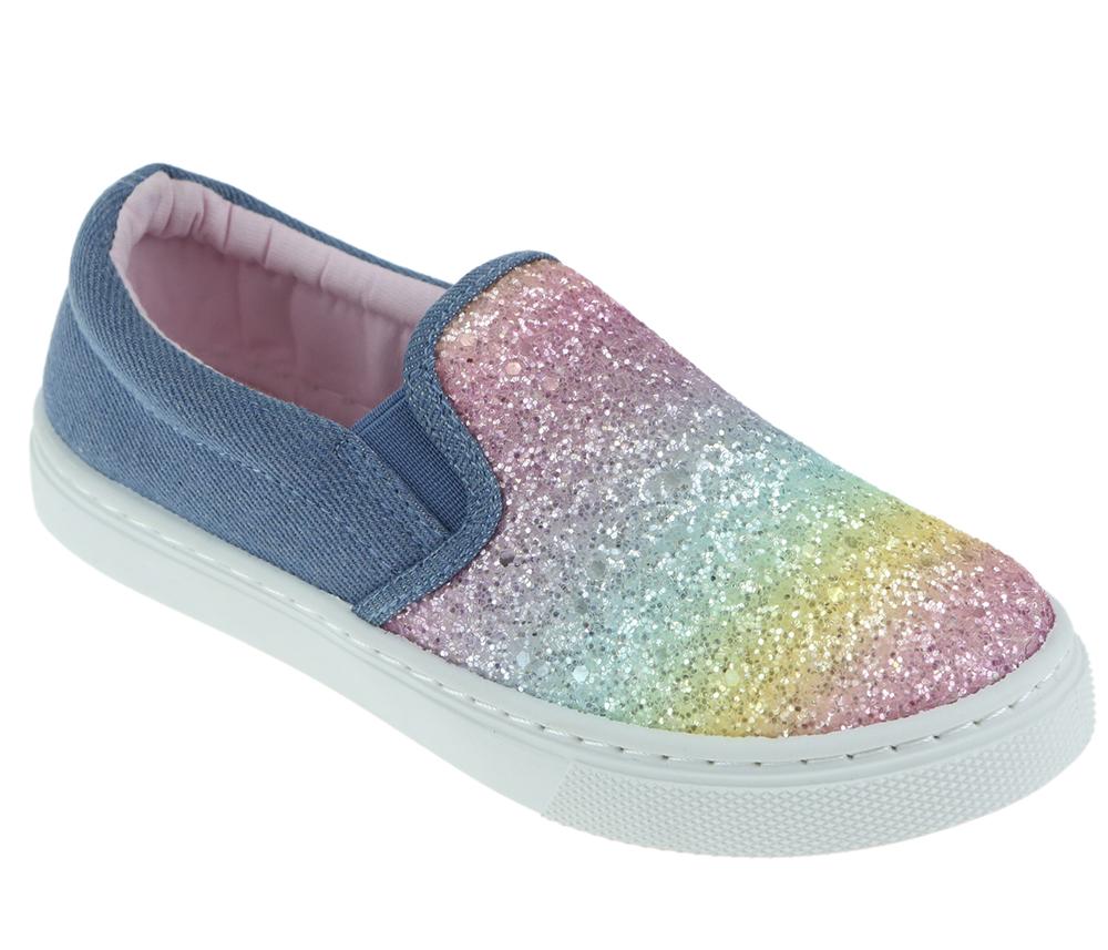 Girls Shimmer Holographic and Glitter Fashion Sneaker – Capelli