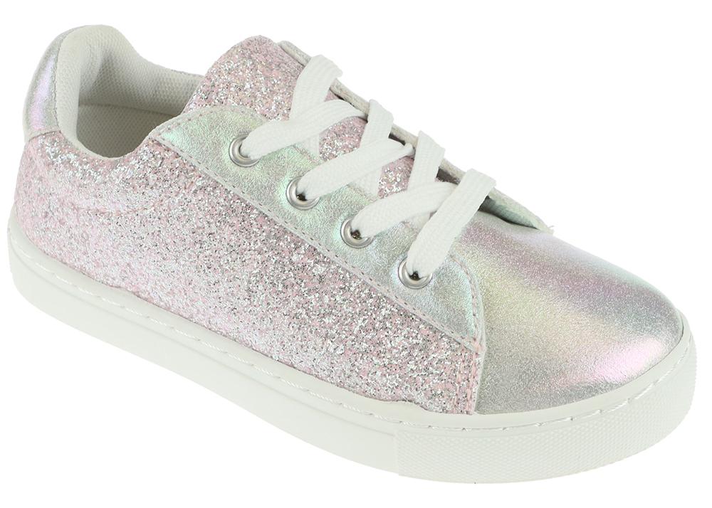 Girls Shimmer Holographic and Glitter Fashion Sneaker – Capelli New York
