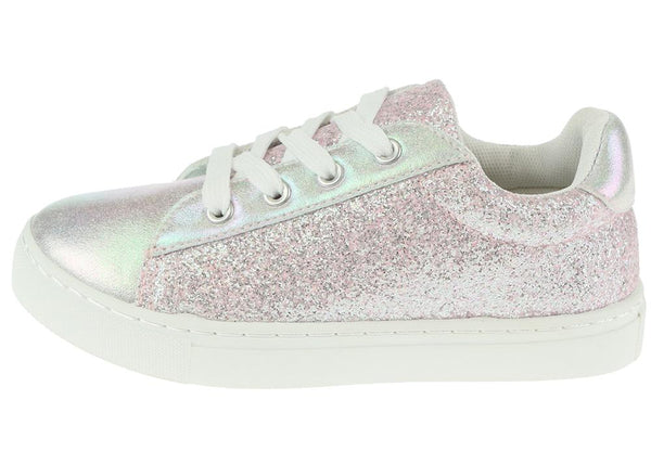 Girls Shimmer Holographic and Glitter Fashion Sneaker