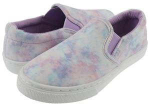 Girls Cloud Tie Dye Printed Faux Leather Sneaker