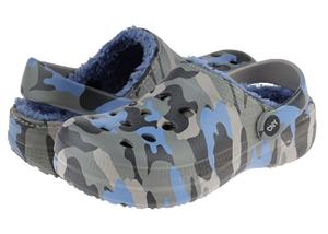 Boys Camouflage Printed Injected EVA Clog with Faux Berber Lining