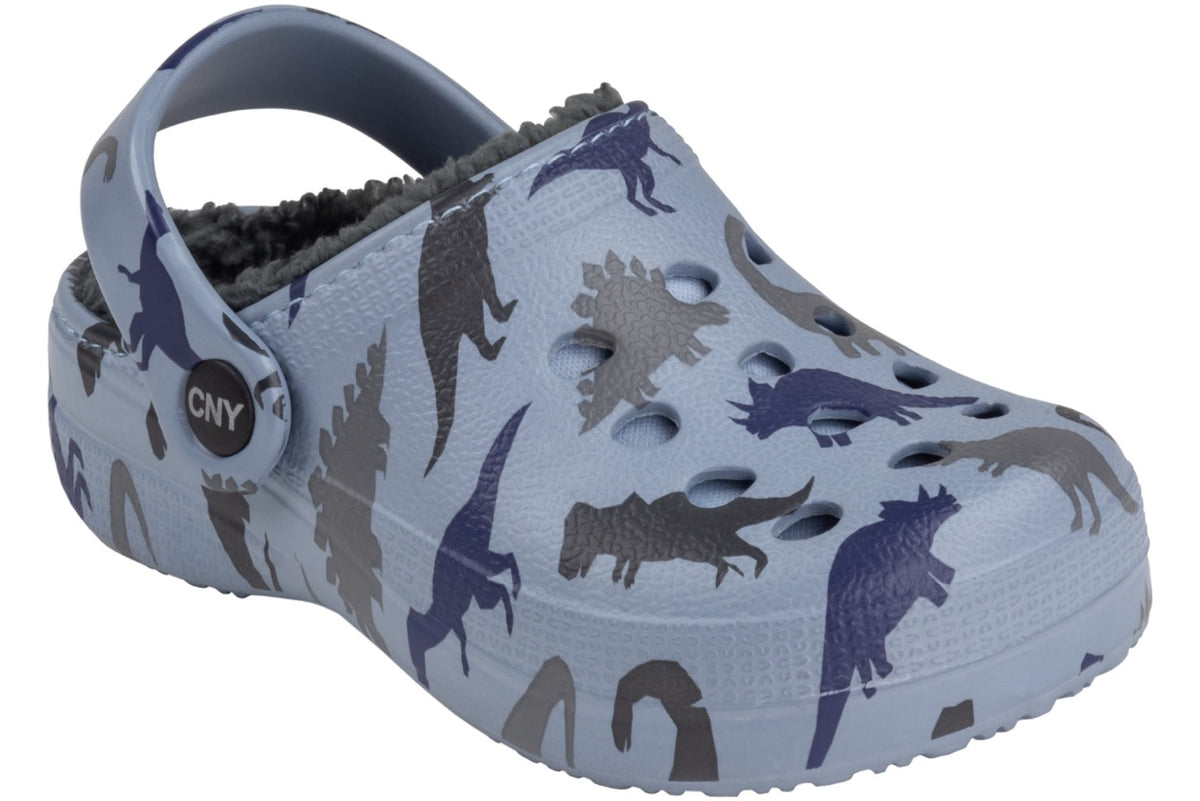 Toddler Boys Allover Dino Printed Injected EVA Clog with Faux Berber L
