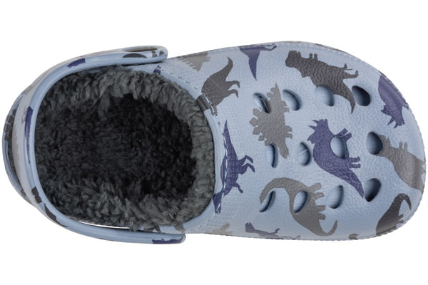 Toddler Boys Allover Dino Printed Injected EVA Clog with Faux Berber Lining