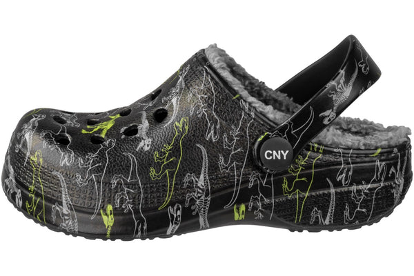 Toddler Boys Dino Printed Injected EVA Clog with Faux Berber Lining