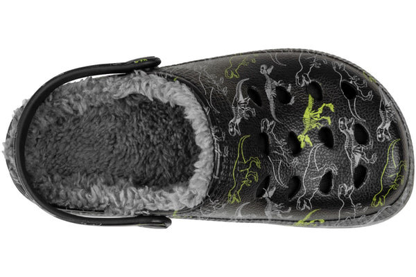 Toddler Boys Dino Printed Injected EVA Clog with Faux Berber Lining