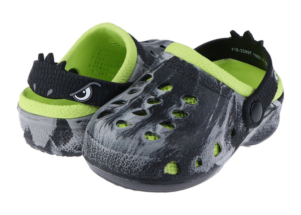 Toddler Boys Injected EVA Two Tone Clog with Dino Eyes Backstrap