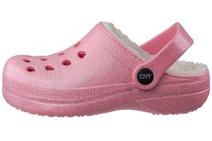 Girls Allover Glitter Injected EVA Clog with Faux Berber Lining