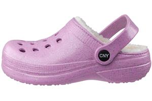 Girls Allover Glitter Injected EVA Clog with Faux Berber Lining