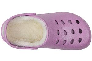 Girls Allover Glitter Injected EVA Clog with Faux Berber Lining