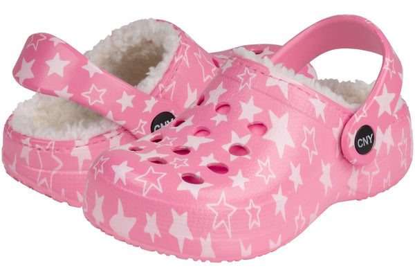 Girl Star Printed Injected EVA Clog with Faux Berber Lining