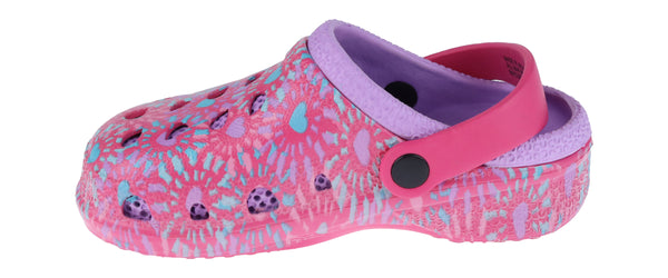 Girls Tie Dye Hearts Printed Injected EVA Two Tone Clog