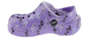 Toddler Girl Glow in the Dark Ghost Printed Injected EVA Clog with Faux Berber Lining