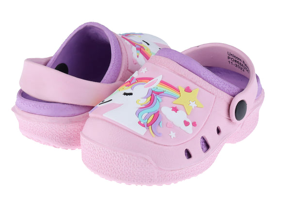 Toddler Girls Shooting Stars Unicorn Injected EVA Two Tone Clog