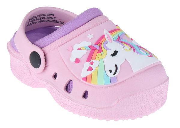 Toddler Girls Shooting Stars Unicorn Injected EVA Two Tone Clog