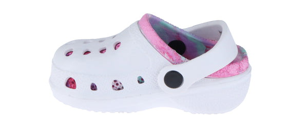 Toddler Girls Injected EVA Two Tone Clog with Swirl Lining