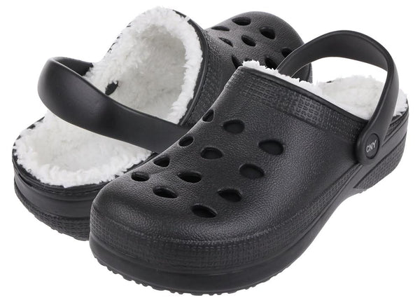 Ladies Injected EVA Clogs with Faux Berber Lining