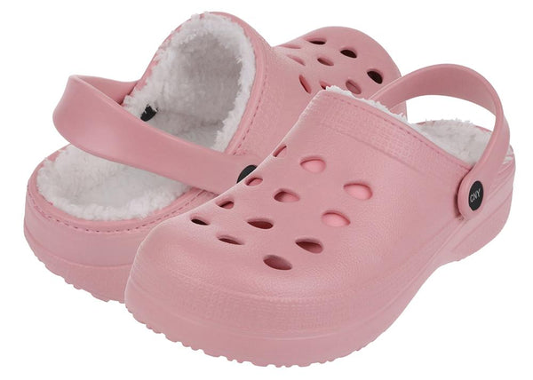 Ladies Injected EVA Clogs with Faux Berber Lining