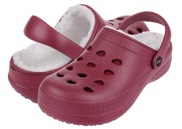 Ladies Injected EVA Clogs with Faux Berber Lining