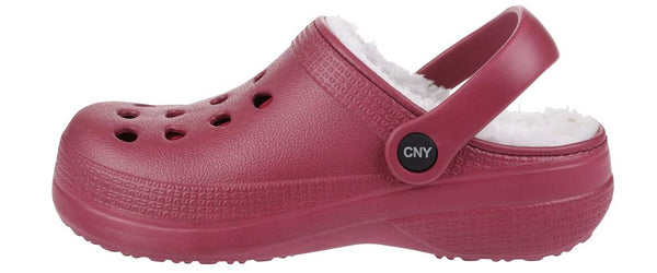 Ladies Injected EVA Clogs with Faux Berber Lining
