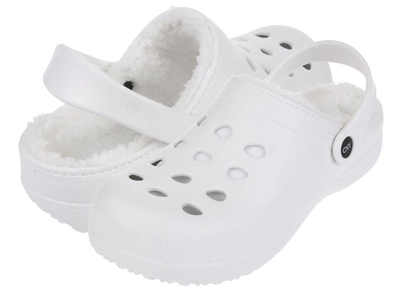 Ladies Injected EVA Clogs with Faux Berber Lining
