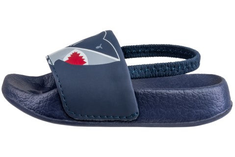 Toddler Boys Shark Printed Slide with Elastic Backstrap