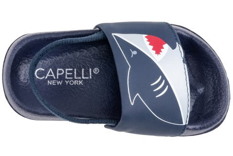Toddler Boys Shark Printed Slide with Elastic Backstrap