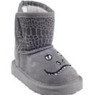 Toddler Boys Faux Suede Boot with Dino Embroidery