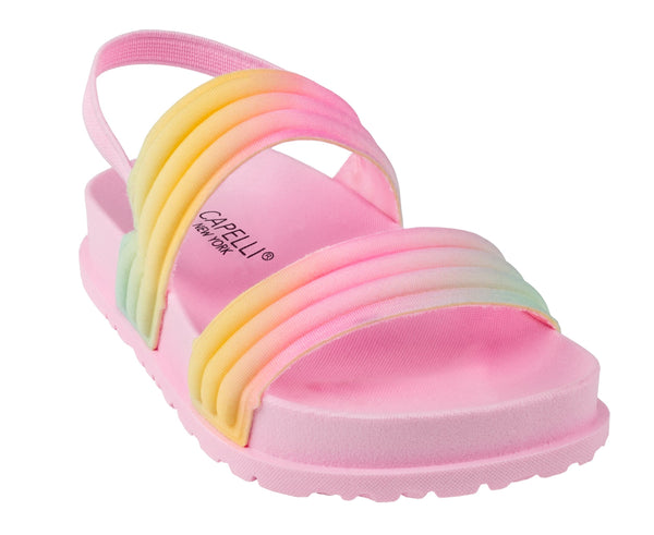 Toddler Girls Double Strap Sandal with Elastic Backstrap