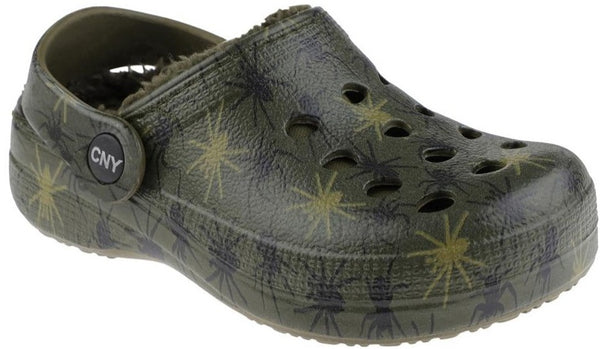 Toddler Unisex Spider Printed Injected EVA Clog with Faux Berber Lining