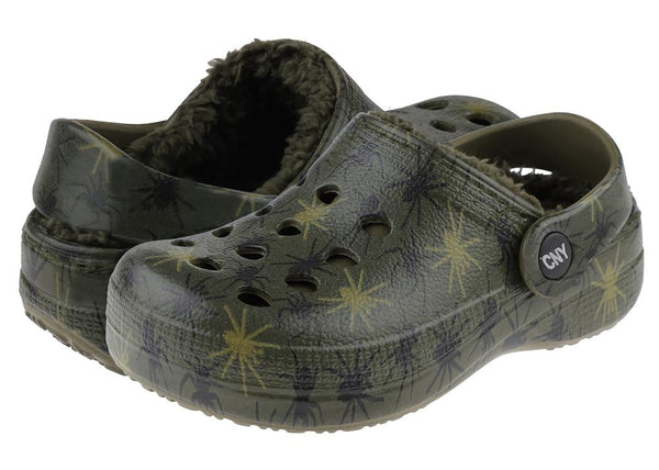 Toddler Unisex Spider Printed Injected EVA Clog with Faux Berber Lining