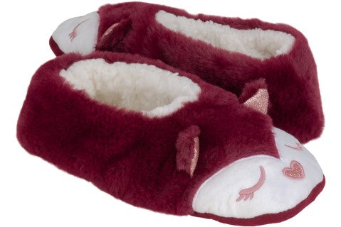 Ladies Fox Faux Fur Pull on Slipper Socks with 3D ears