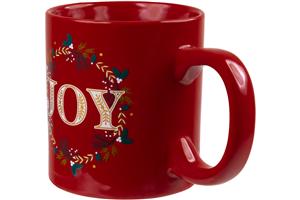 Joy Wreath Print Wide Can Mug