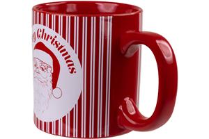 Retro Santa Wide Can Mug with Stripes