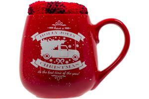 Holly Jolly Printed Mug & Cozy Sock Set