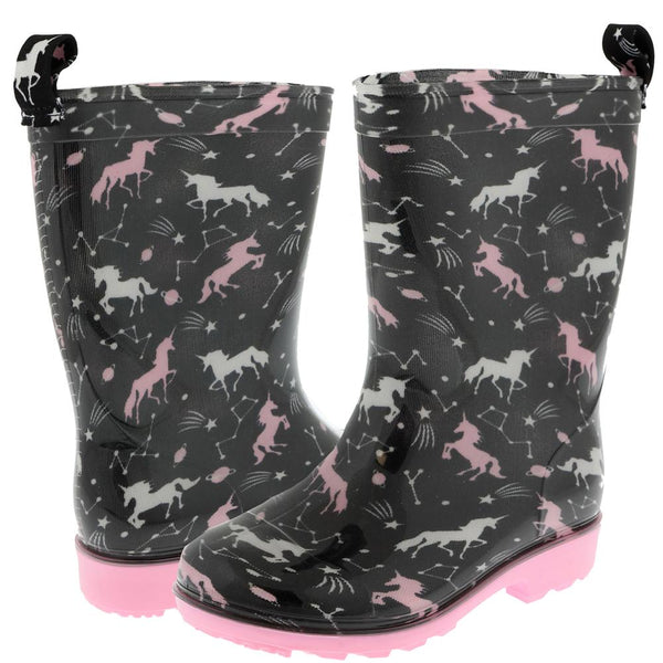 Girls Outer Space Unicorn Rain Boot