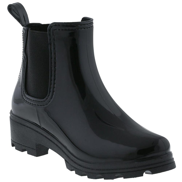 Ladies Jodhpur Rain Boot with Shiny Upper and Elastic Gores