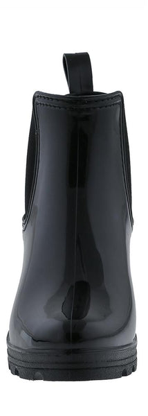 Ladies Jodhpur Rain Boot with Shiny Upper and Elastic Gores