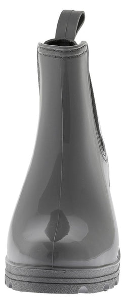 Ladies Jodhpur Rain Boot with Shiny Upper and Elastic Gores