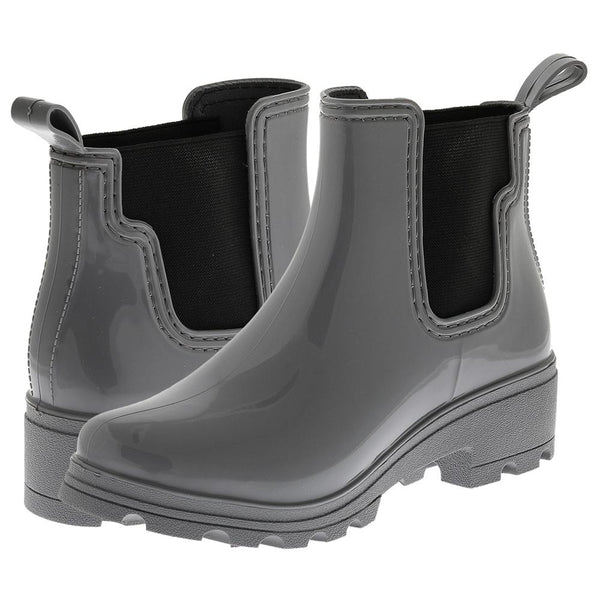 Ladies Jodhpur Rain Boot with Shiny Upper and Elastic Gores