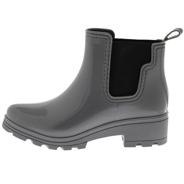 Ladies Jodhpur Rain Boot with Shiny Upper and Elastic Gores