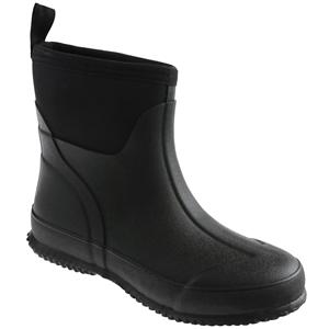 Ladies Shiny Solid Short Rain Boot with Neoprene Rubber